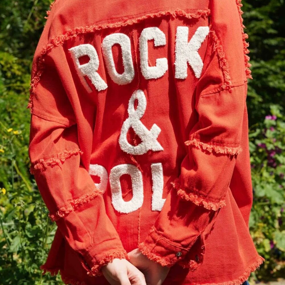 ELAN Limited Edition Rock & Roll 'Devan' Distressed Coral JACKET Size: M